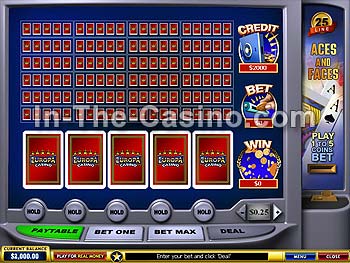 25-line Aces And Faces at Europa Casino