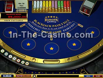 Blackjack Progressive at Europa Casino