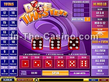 Dice Twister at Europa Casino