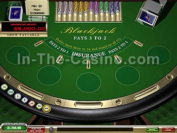 Blackjack Progressive at Tropez Casino